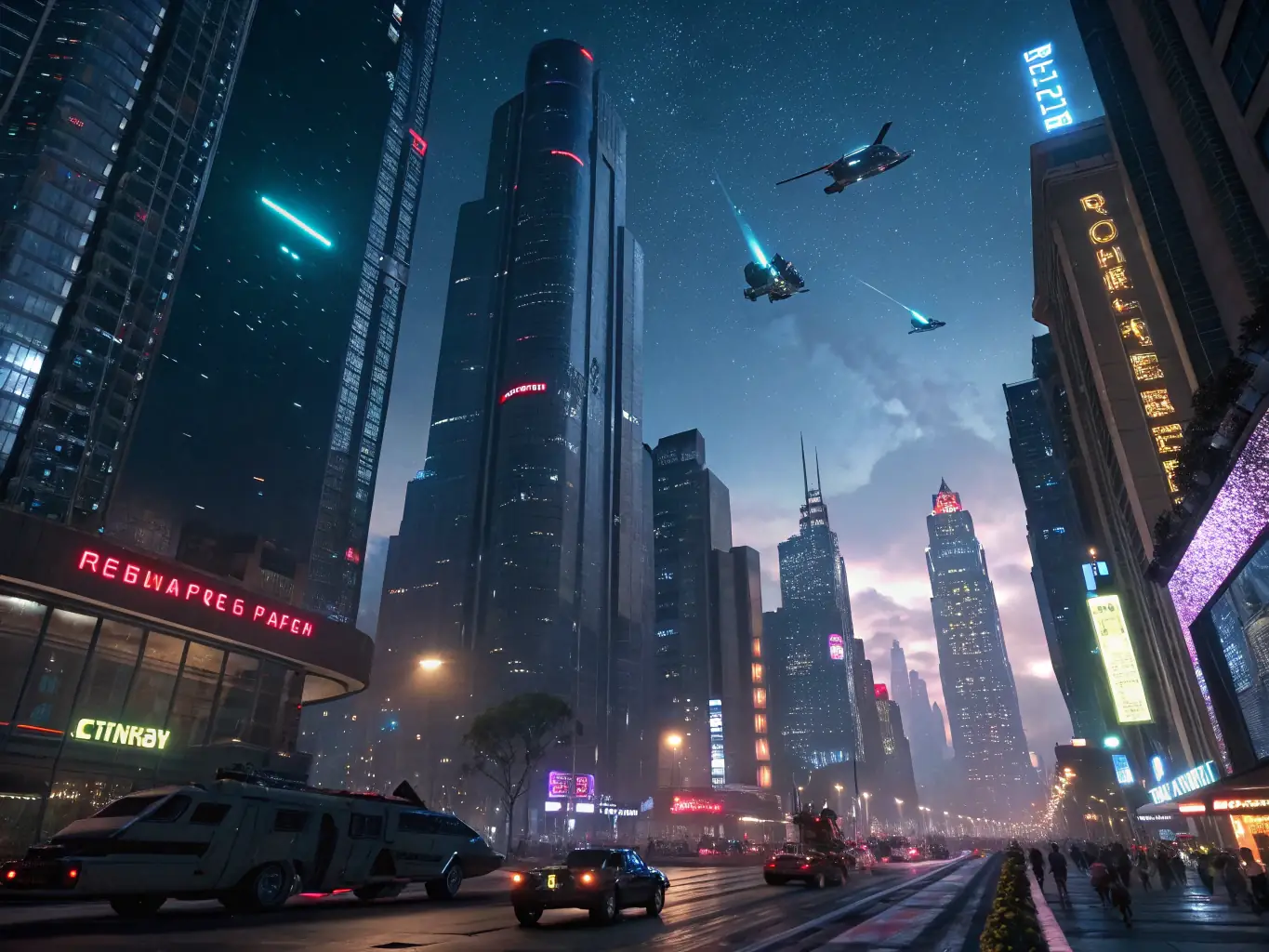 A vibrant and dynamic AI-generated short film scene, showcasing advanced animation techniques and creative storytelling, set in a futuristic Shanghai.